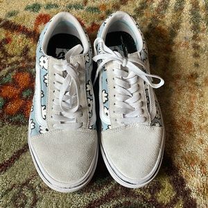 Vans Old Skool ComfyCush Mixed Cozy White & Light Blue Skate Shoes